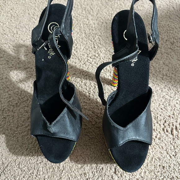 Pleaser Multicolor Beaded Platform Heels stripper heels - Picture 2 of 11